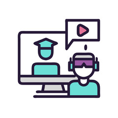 Immersive Learning Experience through Virtual Reality Education Icon