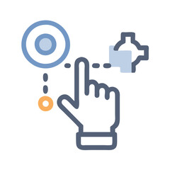 Settings Icon with Hand Pointing Towards Controls Options