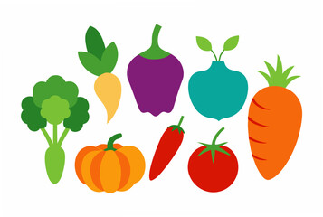 set of fresh vegetables