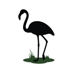 Flamingo Grace A Silhouette in Still Waters