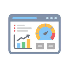 Dashboard web interface with performance tracking illustration icon