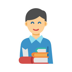 Student with Books Vector Icon Illustration Design