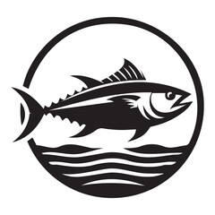 Tuna fish silhouette, vector illustration