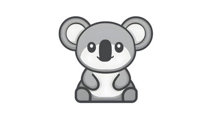 Naklejka premium Adorable Cartoon Animal with Big Ears and Friendly Expression Perfect for Kids Education and