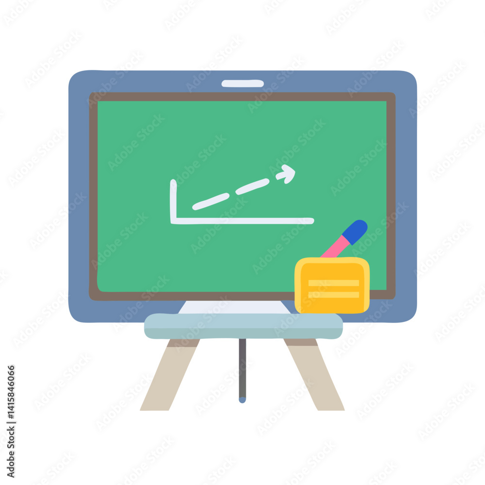 Poster presentation board with growth graph and writing material