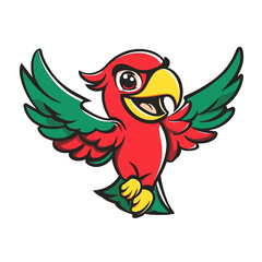 Parrot Flying  Cute Illustration Vector Isolated Mascot Art 
