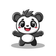 Panda Hugging Cute Illustration Vector Isolated Mascot Art 
