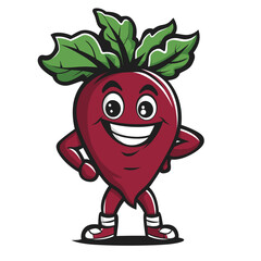 Beet Root Cute Illustration Vector Isolated Mascot Art 
