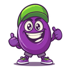 Eggplant Posing Cute Illustration Vector Isolated Mascot Art 
