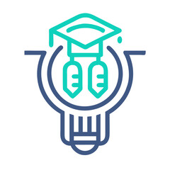 Education Innovation: Lightbulb with Mortarboard Cap Symbol