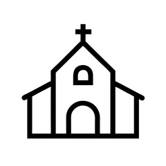 icon of a simple church building with a cross