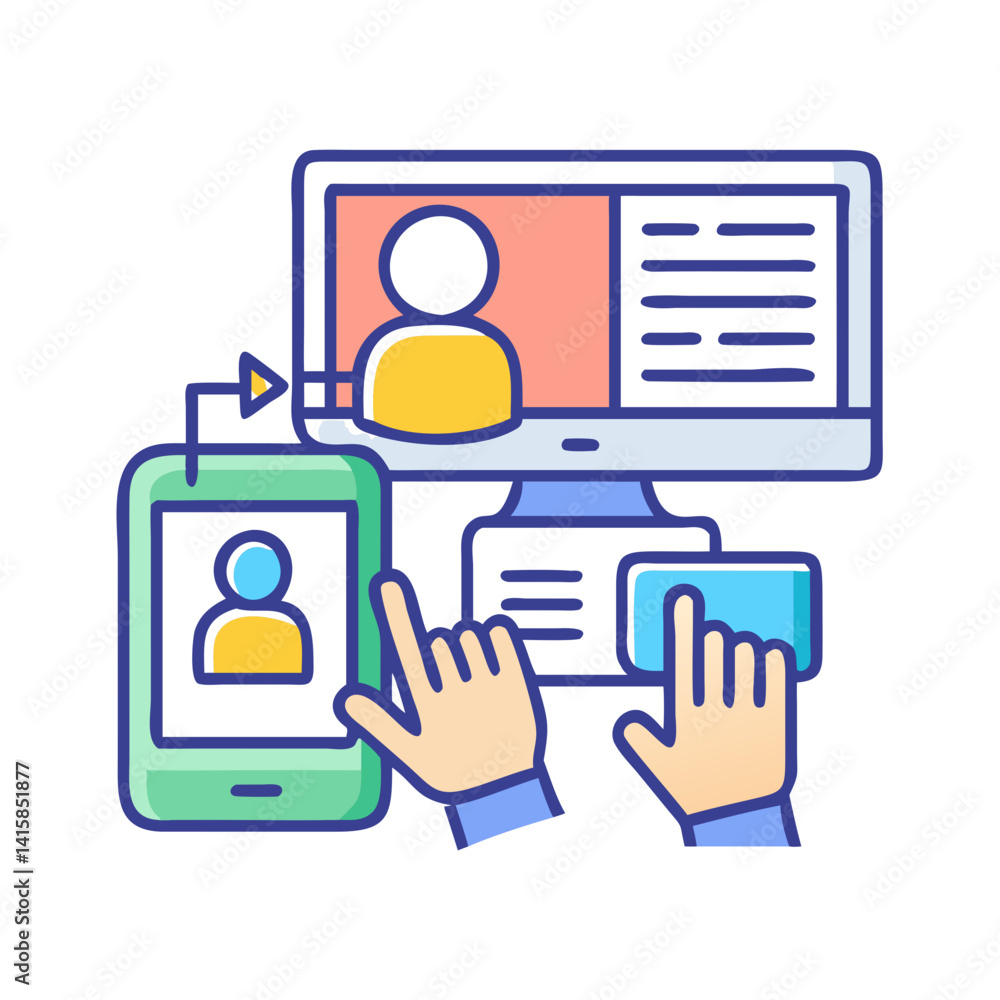 Poster cross-platform syncing: desktop to mobile device transfer data