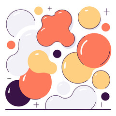 Abstract Shapes Background, Colorful Design