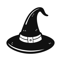 Halloween black hat vector, icon and illustration