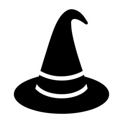 Halloween black hat vector, icon and illustration
