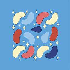 Abstract Bean Shapes Pattern Design