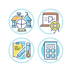 Home inspection and automation, and property management icons