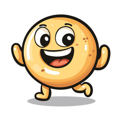 Bagel Running Cute Illustration Vector Isolated Mascot Art 
