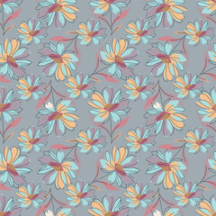 Seamless abstract floral.abstract background, beautiful, blossom, drawn, floral, flower background, flowers
