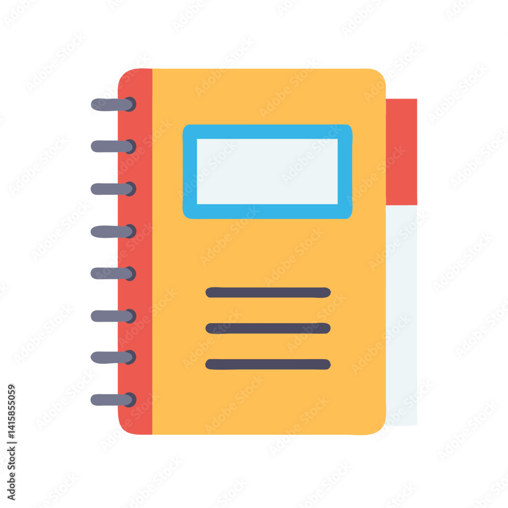 Aufkleber vector illustration of a notebook with spiral binding