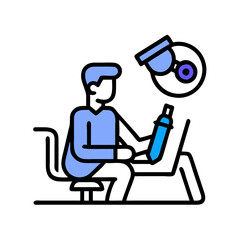 Flat design artist illustration on black background