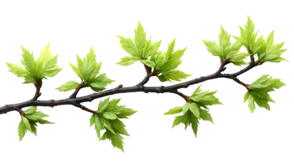 A high-definition, realistic Japanese maple branch, isolated on a white background
