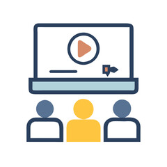 Online Meeting and Webinar, Online Education concept design