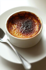 Classic Crème Brûlée in White Ceramic Ramekin