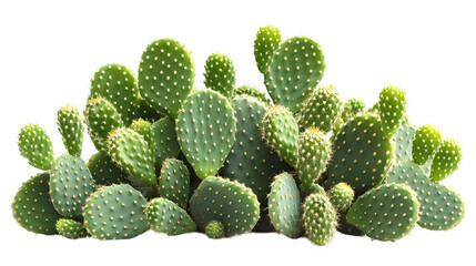 A high-definition, realistic cactus paddle cluster, isolated on a white background