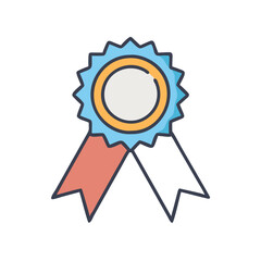 Vector icon illustration of an award ribbon badge