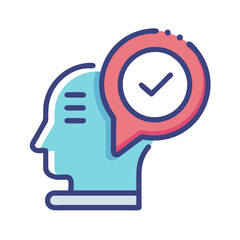 Problem Solving Concept in Human Head Profile Silhouette