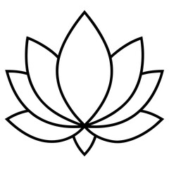 Magnolia flower with leaf line art isolated on white background