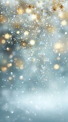 Abstract winter background with shimmering golden particles