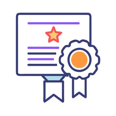 Modern Certificate with Ribbon Vector Illustration Design