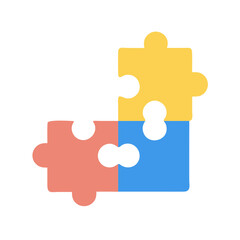 Obraz premium Colorful Puzzle Pieces Forming Solution on Black Background