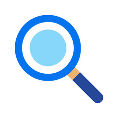 Simple Blue Magnifying Glass Illustration on Black Background
