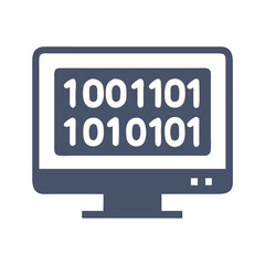 Monitor displaying binary code: Technology, computing, information