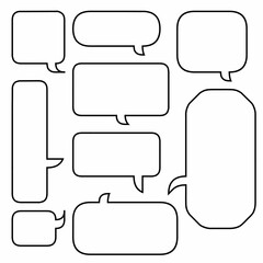 set of blank speech bubbles. Set of Comic text box for dialog. Blank talk clouds for dialog text. Text box vector design