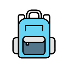 Backpack Icon: Light Blue, School, Travel, Adventure