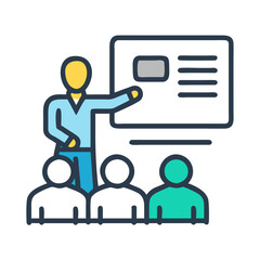 Meeting, Seminar, Presentation, Training, Workshop Icon, People