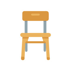 Simple Wooden Chair Illustration on Black Background