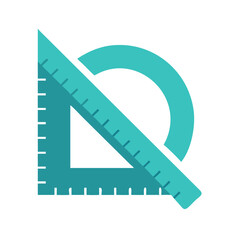Teal Geometric Tools: Set Square and Protractor Design
