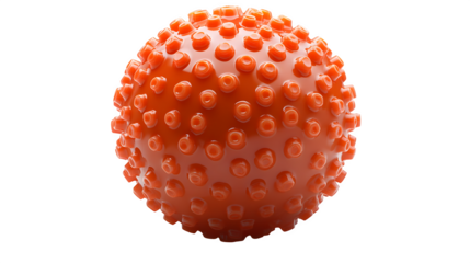 A high-definition, realistic round spike ball with texture, isolated on a white background