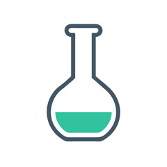 Erlenmeyer Flask with Liquid - Science Experiment Illustration