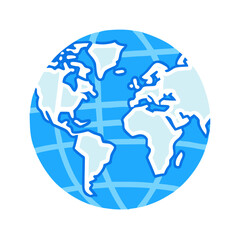 Cartoon world globe illustration on black background graphic