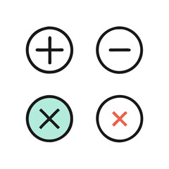 Calculator symbols with colors on a black background