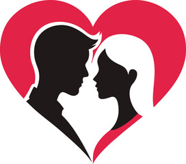 Couple Silhouette Inside Heart