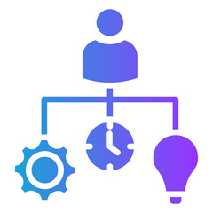 Resource Allocation glyph gradient icon