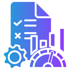 Efficiency Metrics glyph gradient icon