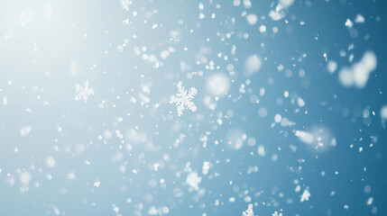Fototapeta premium Gentle Snowflake Blur Texture on Light Cerulean Background